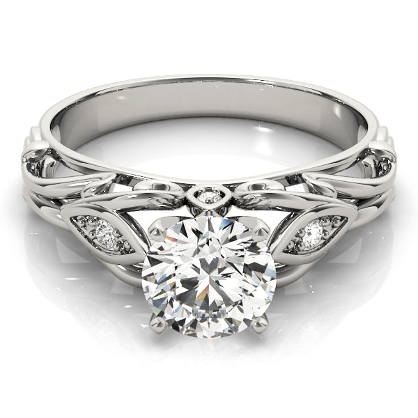 Opulent Solitaires Any Shape Round Diamond Engagement Ring — 9K/18K Gold & Platinum
