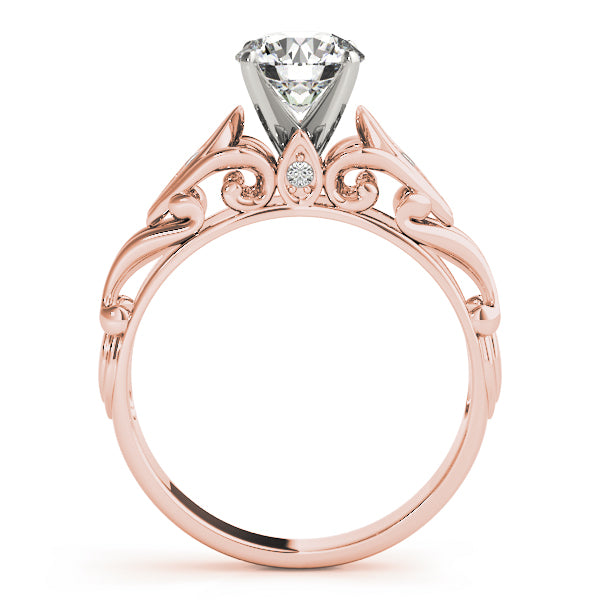 Opulent Solitaires Any Shape Round Diamond Engagement Ring — 9K/18K Gold & Platinum