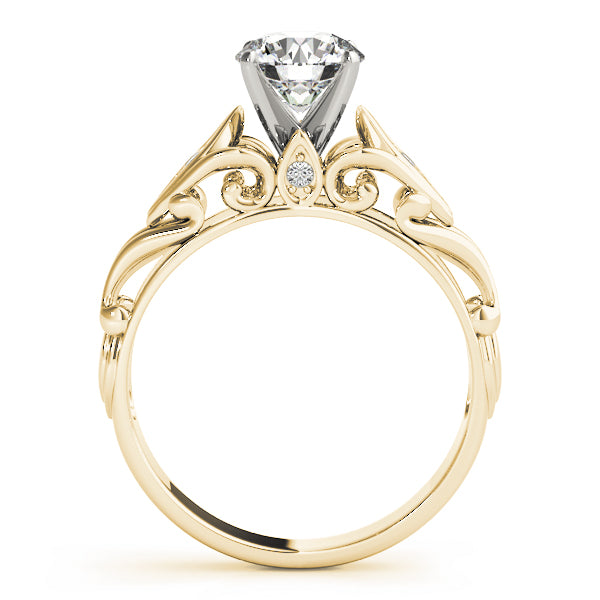 Opulent Solitaires Any Shape Round Diamond Engagement Ring — 9K/18K Gold & Platinum