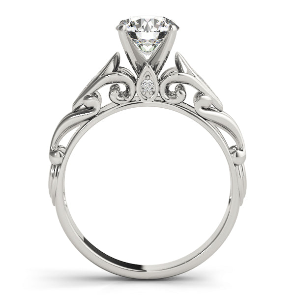 Opulent Solitaires Any Shape Round Diamond Engagement Ring — 9K/18K Gold & Platinum