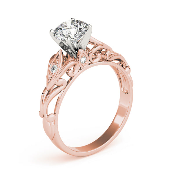 Opulent Solitaires Any Shape Round Diamond Engagement Ring — 9K/18K Gold & Platinum