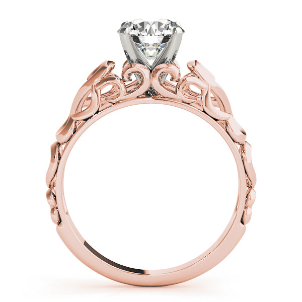 Crowned Solitaires Round Diamond Engagement Ring — 9K/18K Gold & Platinum