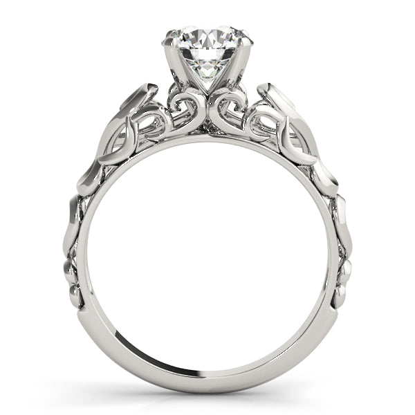 Crowned Solitaires Round Diamond Engagement Ring — 9K/18K Gold & Platinum