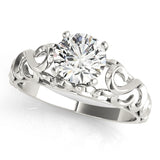 Crowned Solitaires Round Diamond Engagement Ring — 9K/18K Gold & Platinum