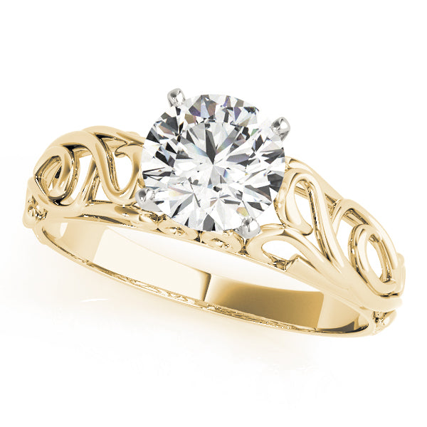 Graceful Solitaires Round Diamond Engagement Ring — 9K/18K Gold & Platinum