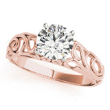 Graceful Solitaires Round Diamond Engagement Ring — 9K/18K Gold & Platinum