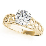 Graceful Solitaires Round Diamond Engagement Ring — 9K/18K Gold & Platinum
