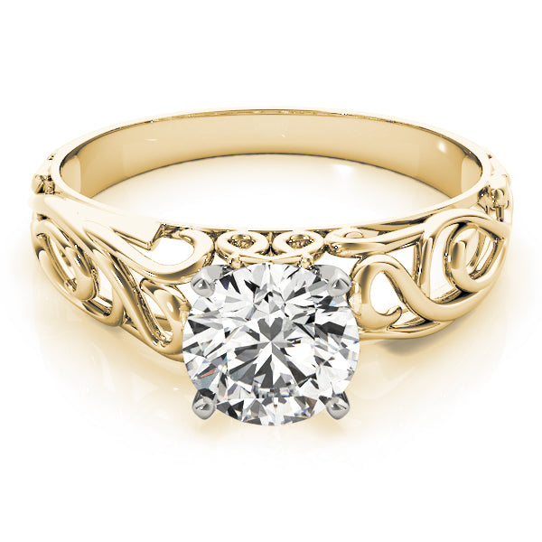 Graceful Solitaires Round Diamond Engagement Ring — 9K/18K Gold & Platinum