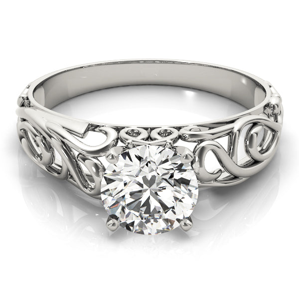 Graceful Solitaires Round Diamond Engagement Ring — 9K/18K Gold & Platinum