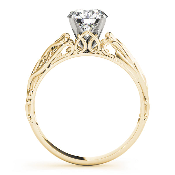 Graceful Solitaires Round Diamond Engagement Ring — 9K/18K Gold & Platinum