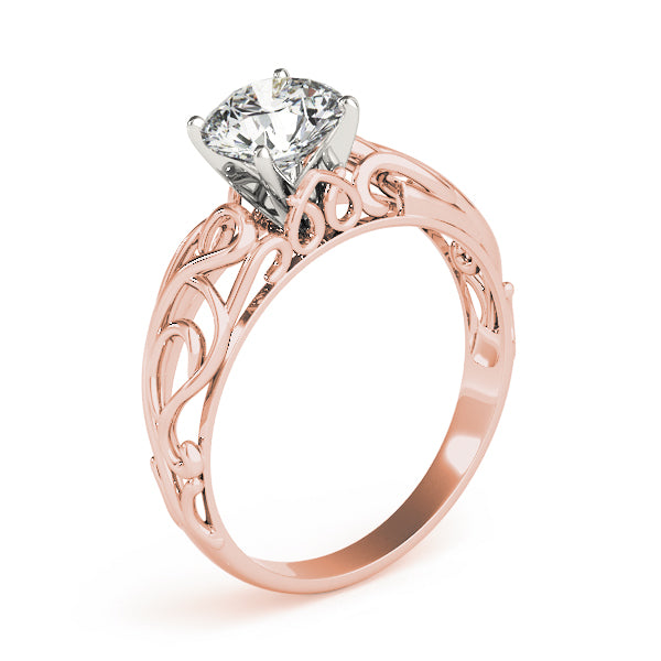 Graceful Solitaires Round Diamond Engagement Ring — 9K/18K Gold & Platinum