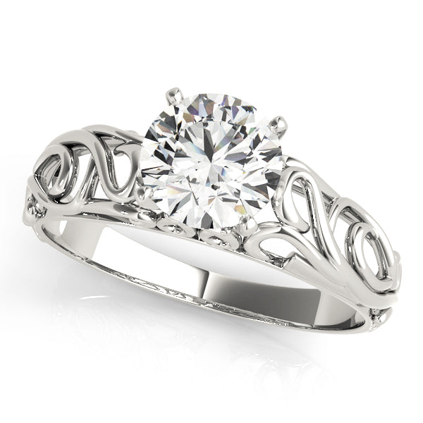 Graceful Solitaires Round Diamond Engagement Ring — 9K/18K Gold & Platinum