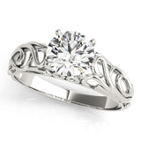 Graceful Solitaires Round Diamond Engagement Ring — 9K/18K Gold & Platinum