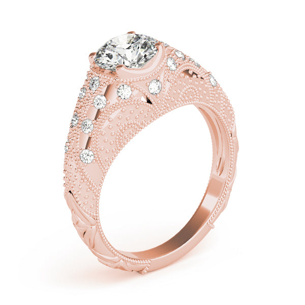 Dazzling Antique Round Diamond Engagement Ring — 9K/18K Gold & Platinum