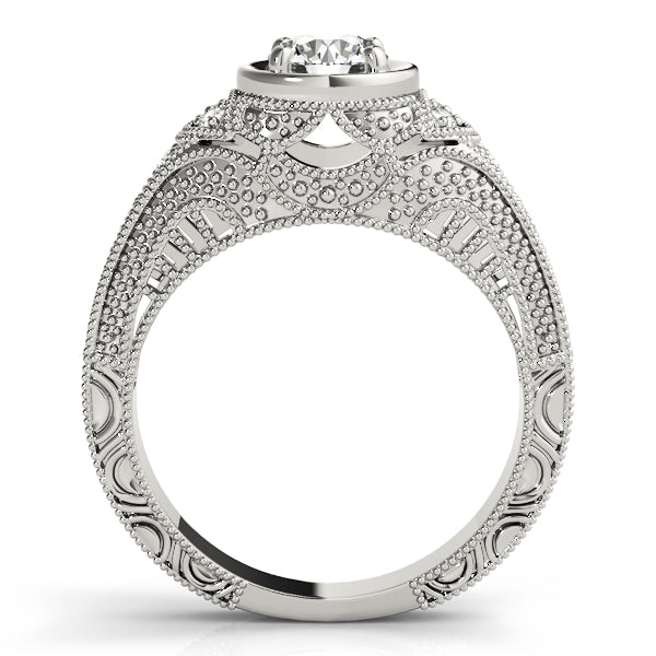 Enchanted Antique Round Diamond Engagement Ring — 9K/18K Gold & Platinum