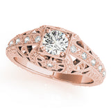 Pristine Antique Round Diamond Engagement Ring — 9K/18K Gold & Platinum
