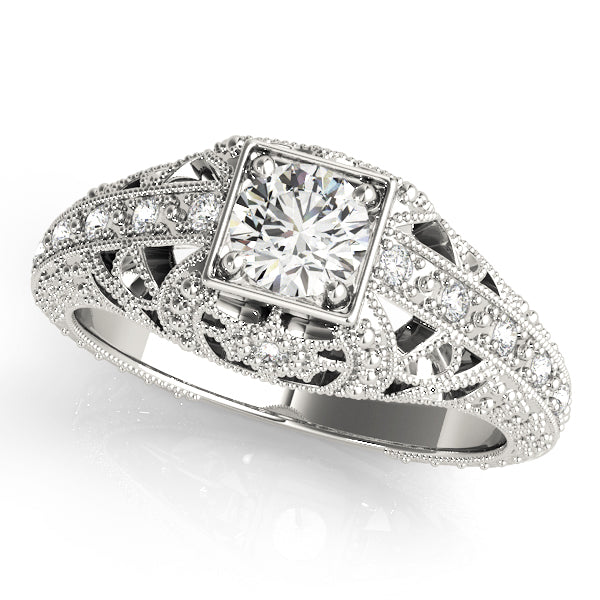Pristine Antique Round Diamond Engagement Ring — 9K/18K Gold & Platinum