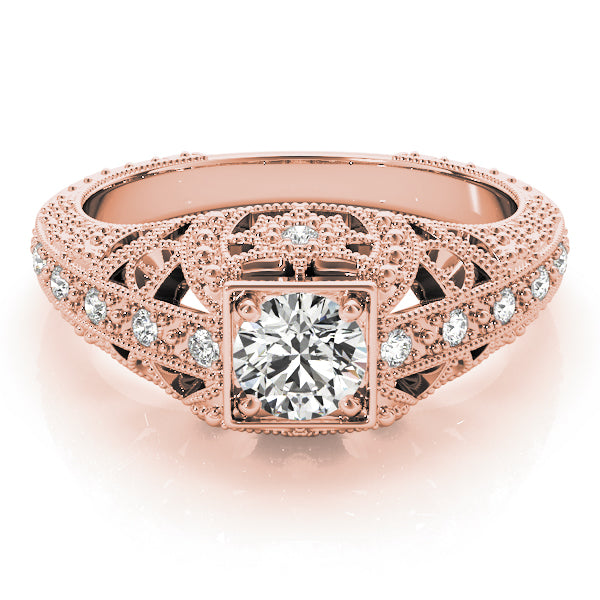 Pristine Antique Round Diamond Engagement Ring — 9K/18K Gold & Platinum