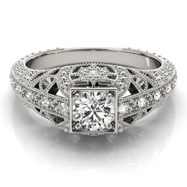 Pristine Antique Round Diamond Engagement Ring — 9K/18K Gold & Platinum
