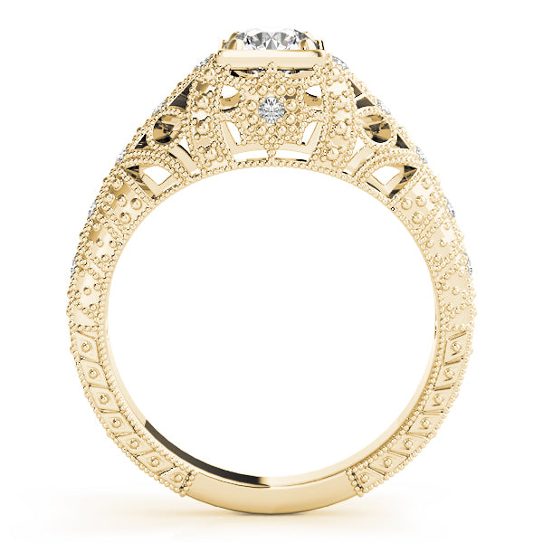 Pristine Antique Round Diamond Engagement Ring — 9K/18K Gold & Platinum