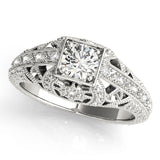 Pristine Antique Round Diamond Engagement Ring — 9K/18K Gold & Platinum