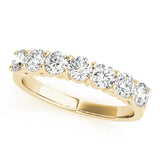 7-Stone Shared Prong Half Eternity Ring in Gold & Platinum