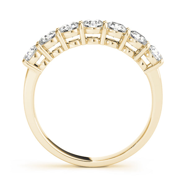 7-Stone Shared Prong Half Eternity Ring in Gold & Platinum