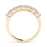 7-Stone Shared Prong Half Eternity Ring in Gold & Platinum
