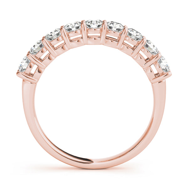 Shared Prong Half Eternity Ring in Gold & Platinum