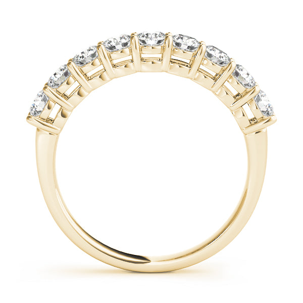 Shared Prong Half Eternity Ring in Gold & Platinum