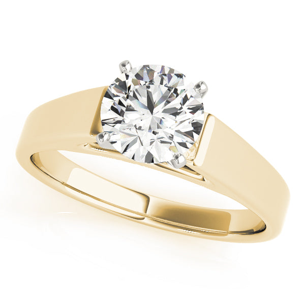 Devoted Solitaires Round Diamond Engagement Ring — 9K/18K Gold & Platinum