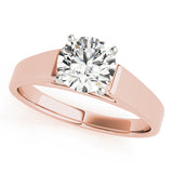 Devoted Solitaires Round Diamond Engagement Ring — 9K/18K Gold & Platinum