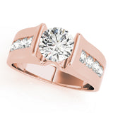 Adored Channel-Set Round Diamond Engagement Ring — 9K/18K Gold & Platinum