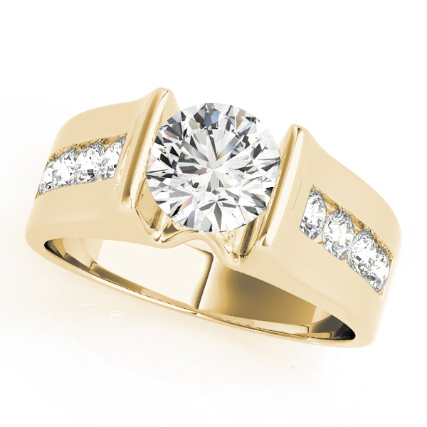Adored Channel-Set Round Diamond Engagement Ring — 9K/18K Gold & Platinum