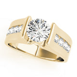 Adored Channel-Set Round Diamond Engagement Ring — 9K/18K Gold & Platinum