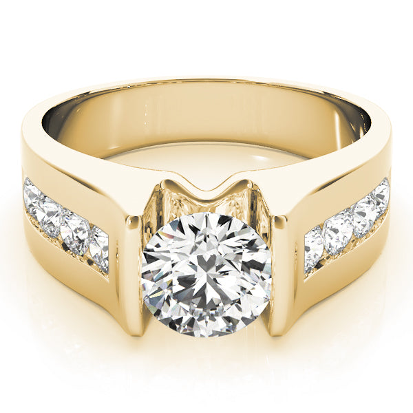 Adored Channel-Set Round Diamond Engagement Ring — 9K/18K Gold & Platinum