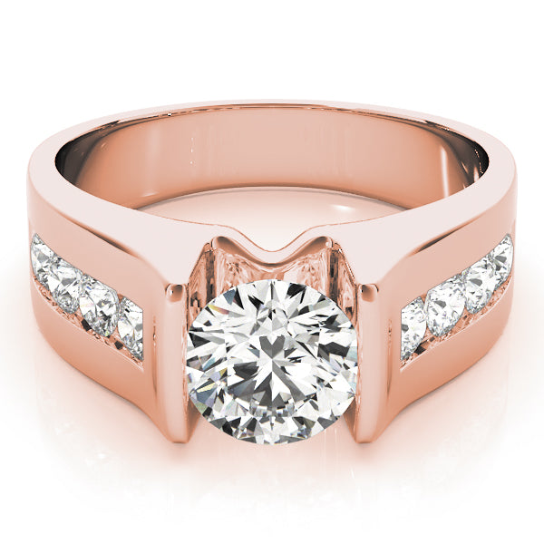 Adored Channel-Set Round Diamond Engagement Ring — 9K/18K Gold & Platinum