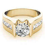 Adored Channel-Set Round Diamond Engagement Ring — 9K/18K Gold & Platinum