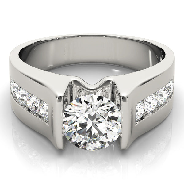 Adored Channel-Set Round Diamond Engagement Ring — 9K/18K Gold & Platinum