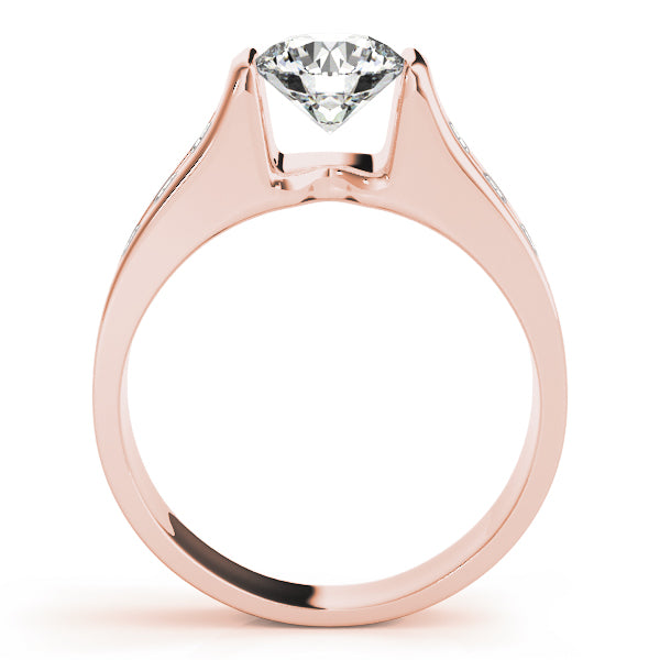Adored Channel-Set Round Diamond Engagement Ring — 9K/18K Gold & Platinum