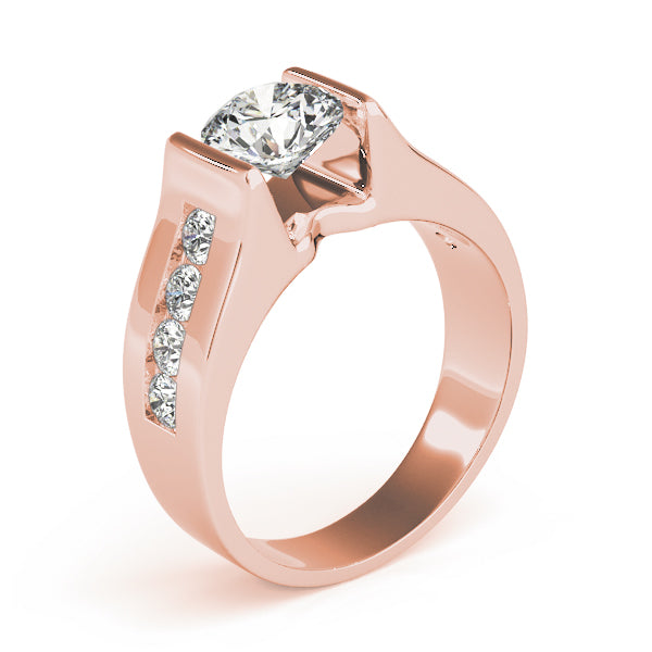 Adored Channel-Set Round Diamond Engagement Ring — 9K/18K Gold & Platinum