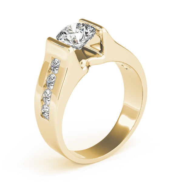 Adored Channel-Set Round Diamond Engagement Ring — 9K/18K Gold & Platinum