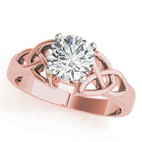 Sculpted Celtic Knot Remount Round Diamond Engagement Ring — 9K/18K Gold & Platinum