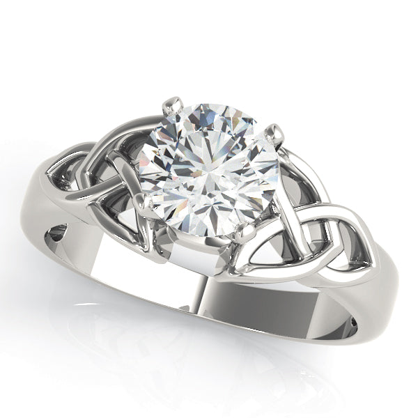 Sculpted Celtic Knot Remount Round Diamond Engagement Ring — 9K/18K Gold & Platinum