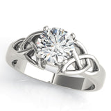 Sculpted Celtic Knot Remount Round Diamond Engagement Ring — 9K/18K Gold & Platinum