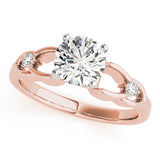 Crowned Celtic Knot 2 Stone Remount Round Diamond Engagement Ring — 9K/18K Gold & Platinum