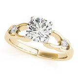 Crowned Celtic Knot 2 Stone Remount Round Diamond Engagement Ring — 9K/18K Gold & Platinum