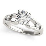 Crowned Celtic Knot 2 Stone Remount Round Diamond Engagement Ring — 9K/18K Gold & Platinum