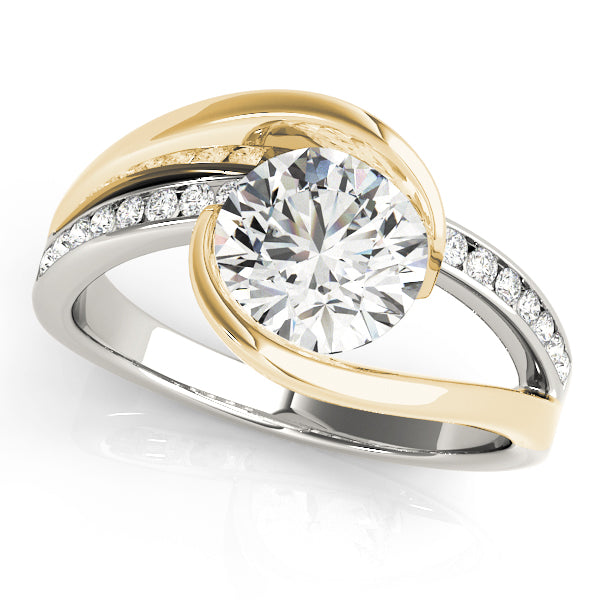 Resplendent Bypass Round Diamond Engagement Ring — 9K/18K Gold & Platinum