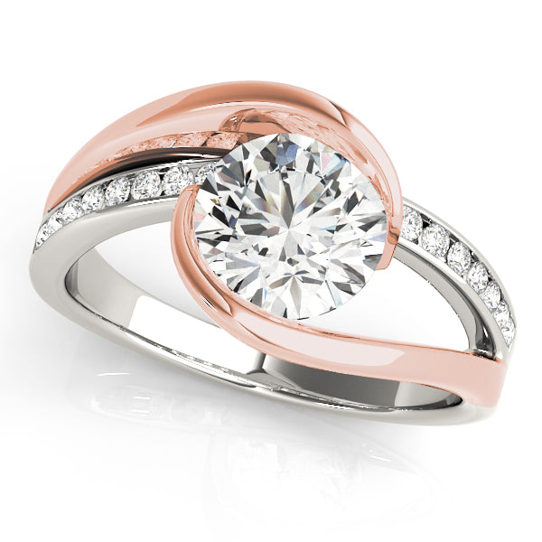 Resplendent Bypass Round Diamond Engagement Ring — 9K/18K Gold & Platinum